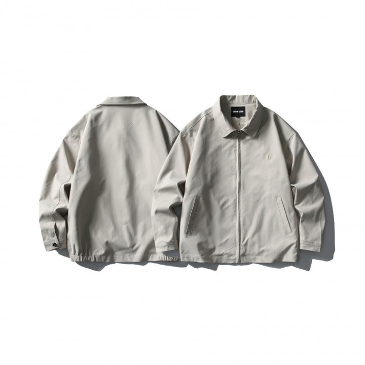 Men's Lightweight Boxy Zip Jacket with Shirt Collar and Angled Side Pockets Mune Fashion