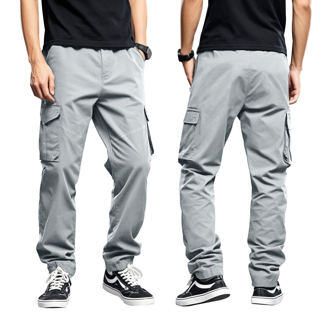 Men's nan utility cargo pants with large patch flap pockets and a tapered silhouette Mune Fashion