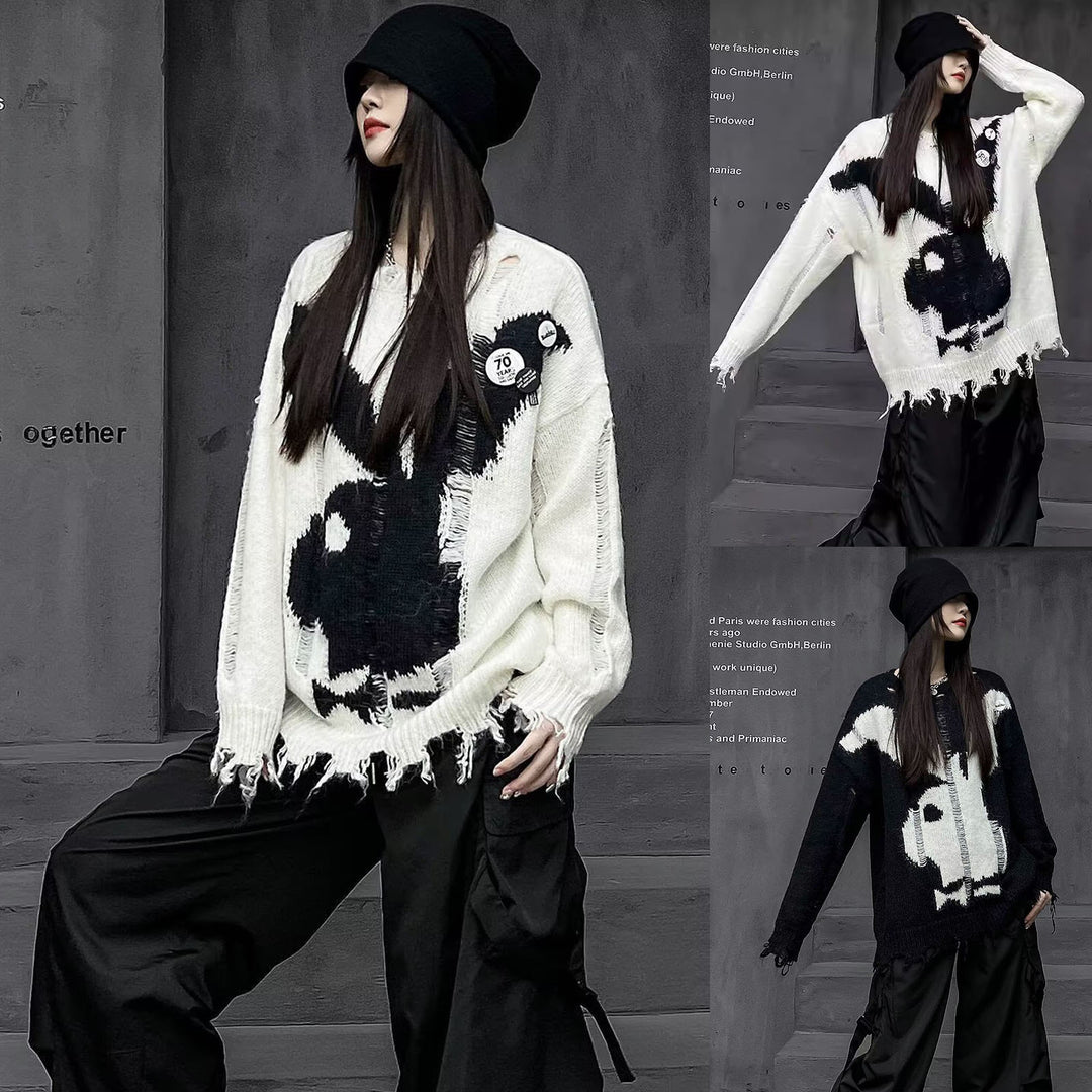 Women's Stylish Knit Sweater with Unique Design Mune Fashion