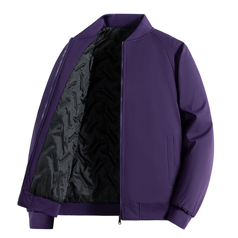 Men's Minimalist Tech Bomber Jacket with Thermally Insulated Quilted Lining and Concealed Zipper Mune Fashion