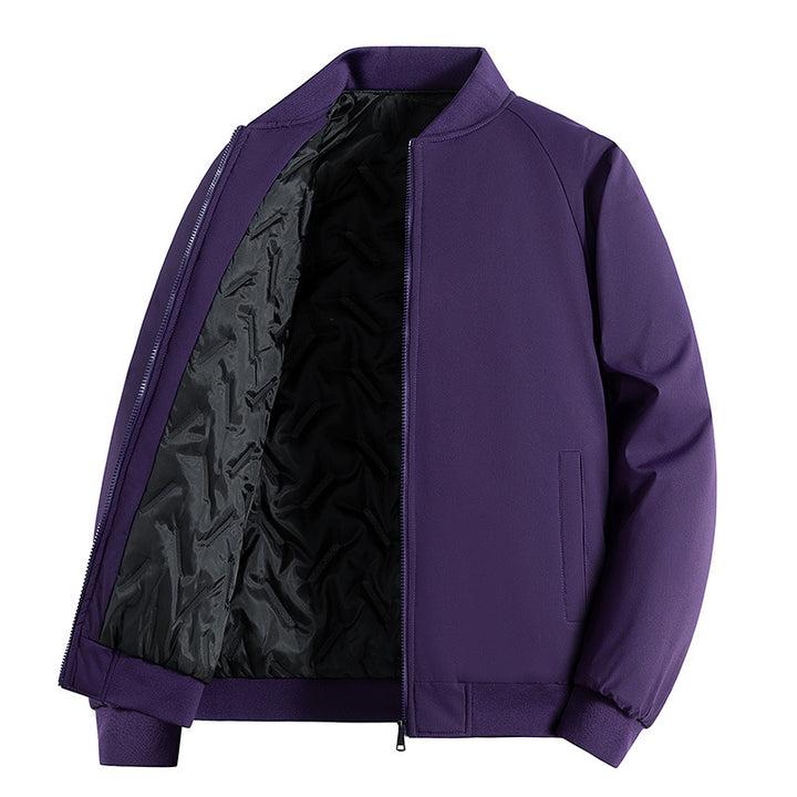 Men's Minimalist Tech Bomber Jacket with Thermally Insulated Quilted Lining and Concealed Zipper Mune Fashion