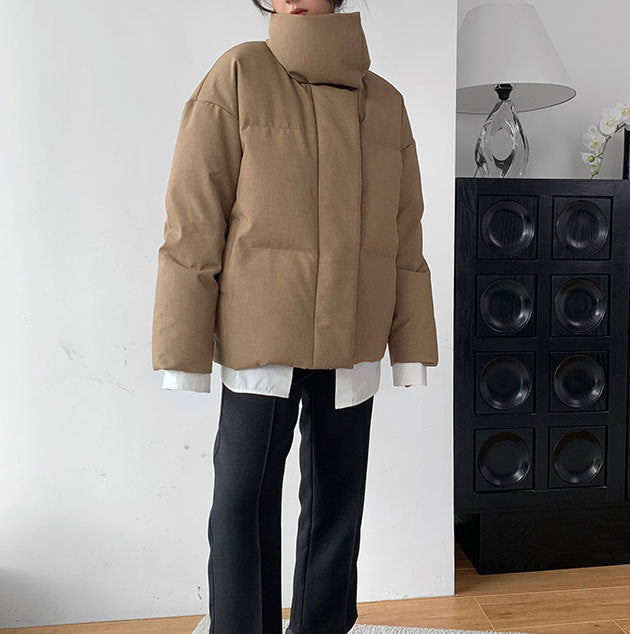 Women's Stylish Quilted Jacket with High Collar Mune Fashion 1789268422