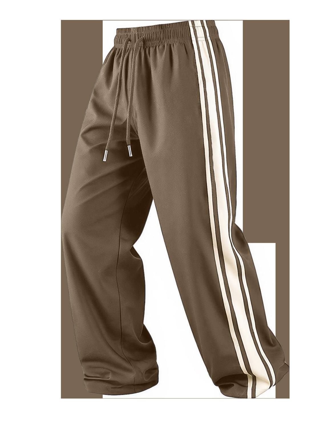 Men's loose training pants with elastic drawstring waistband, side contrast stripe & relaxed baggy fit Mune Fashion
