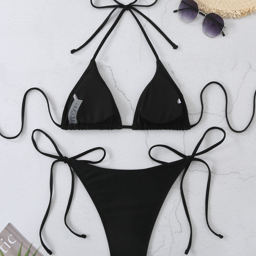 Women's Classic Triangle Bikini with Adjustable Ties Mune Fashion