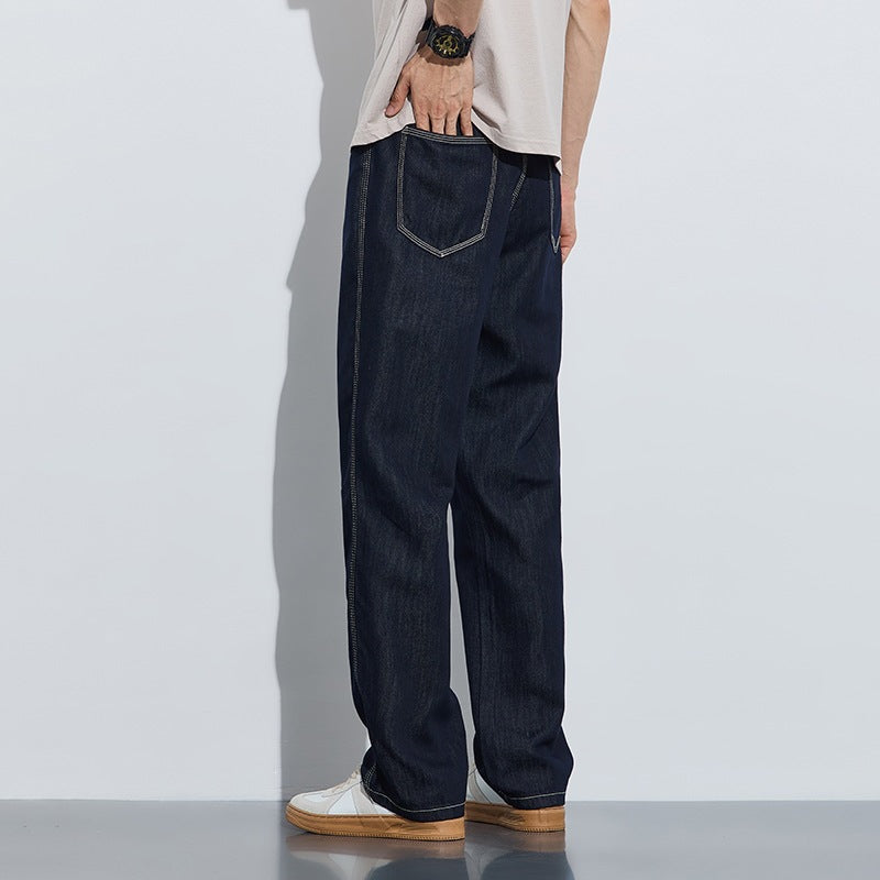 Men Comfortable and Casual Wide Cut Denim Pants Mune Fashion
