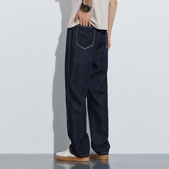 Men Comfortable and Casual Wide Cut Denim Pants Mune Fashion