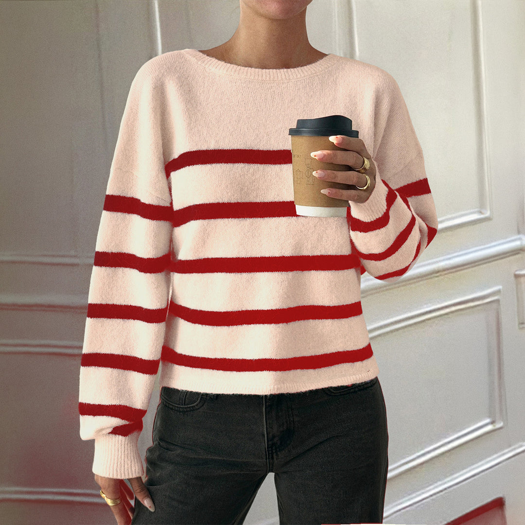 Women’s oversized Mohair knit sweater with wide Carmen boat neckline and fluffy texture Mune Fashion