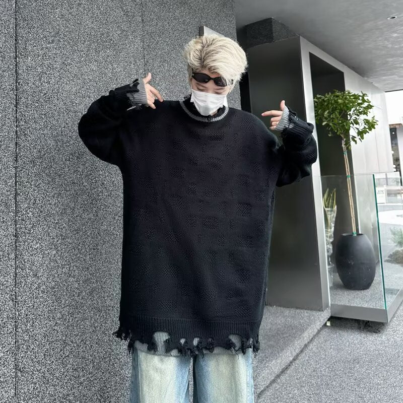 Unisex Casual Chunky Knit Sweater with Fringes Mune Fashion