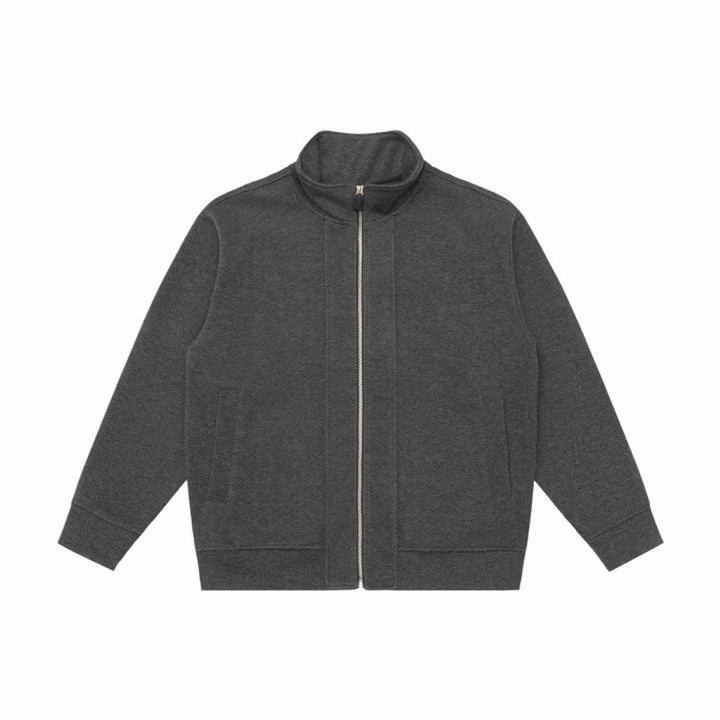 Unisex Boxy-Fleece-Zip Jacket with Stand-Up Collar and Inseam Pockets Mune Fashion