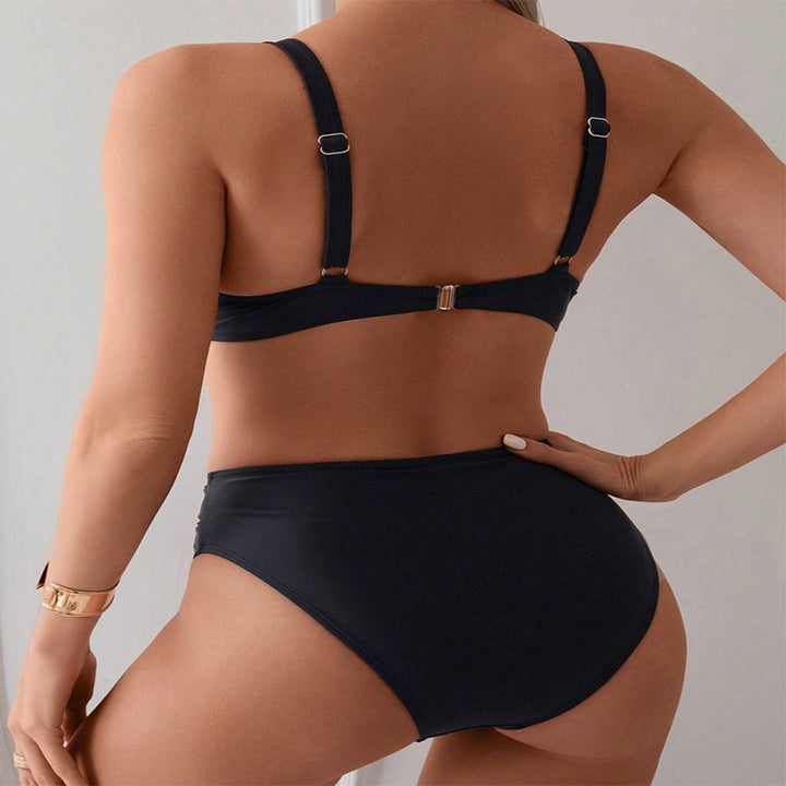 Women High-Cut Bikini with Elegant Gold Detail Mune Fashion