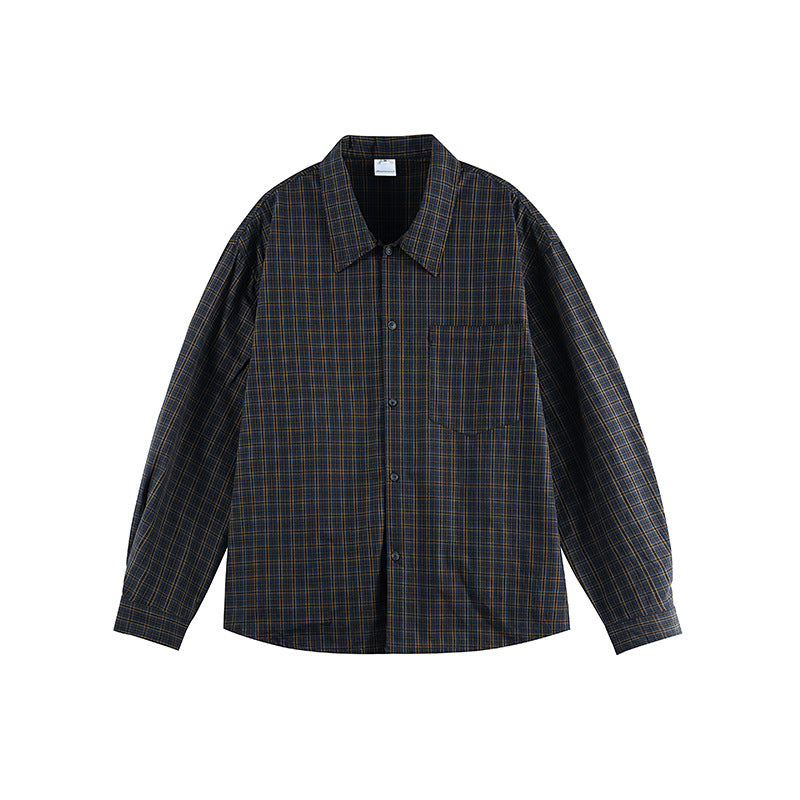 Unisex Boxy-checkered overshirt made of cotton blend with chest pocket and loose fit Mune Fashion
