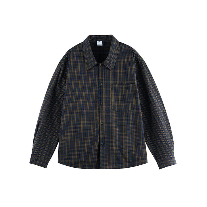 Unisex Boxy-checkered overshirt made of cotton blend with chest pocket and loose fit Mune Fashion