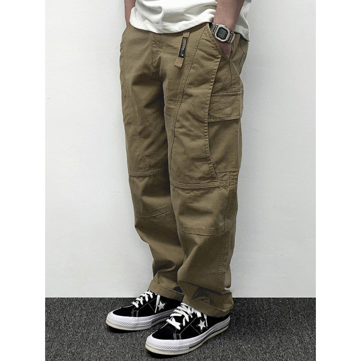 Men's Casual Baggy Cargo Pants with Knee Inserts, Multi-Pockets and Workwear Details Mune Fashion