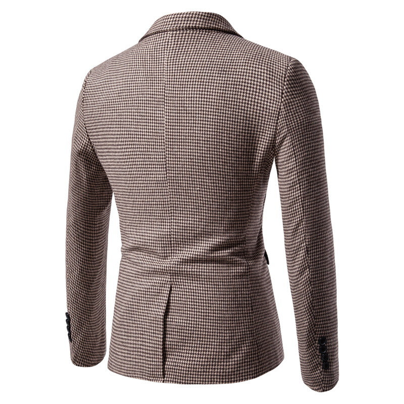 Men's slim houndstooth blazer with structured woven look, single-button closure and stretch comfort Mune Fashion