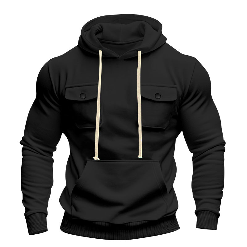 Men's urban hoodie with chest flaps, kangaroo pocket, and athletic fit Mune Fashion