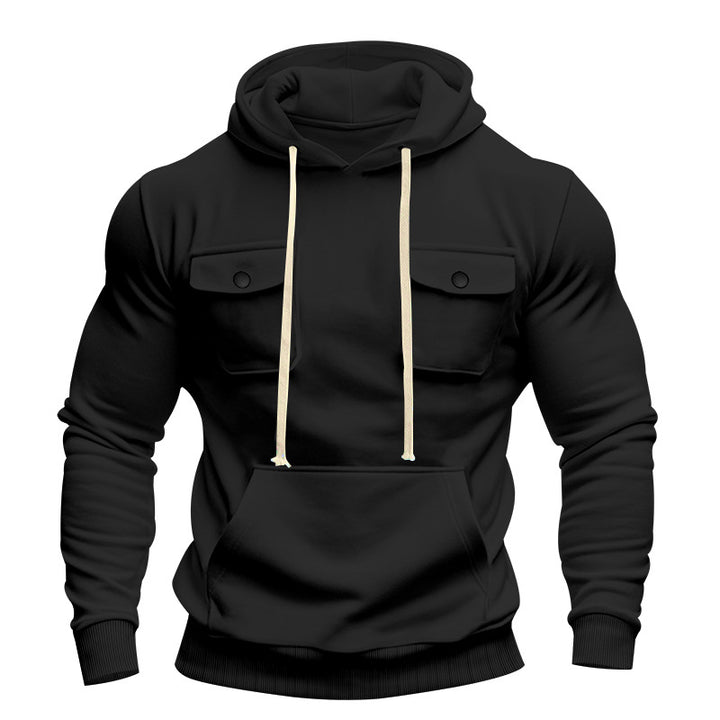 Men's urban hoodie with chest flaps, kangaroo pocket, and athletic fit Mune Fashion