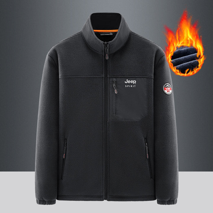 Men's Warming Fleece Jacket with High Collar Mune Fashion