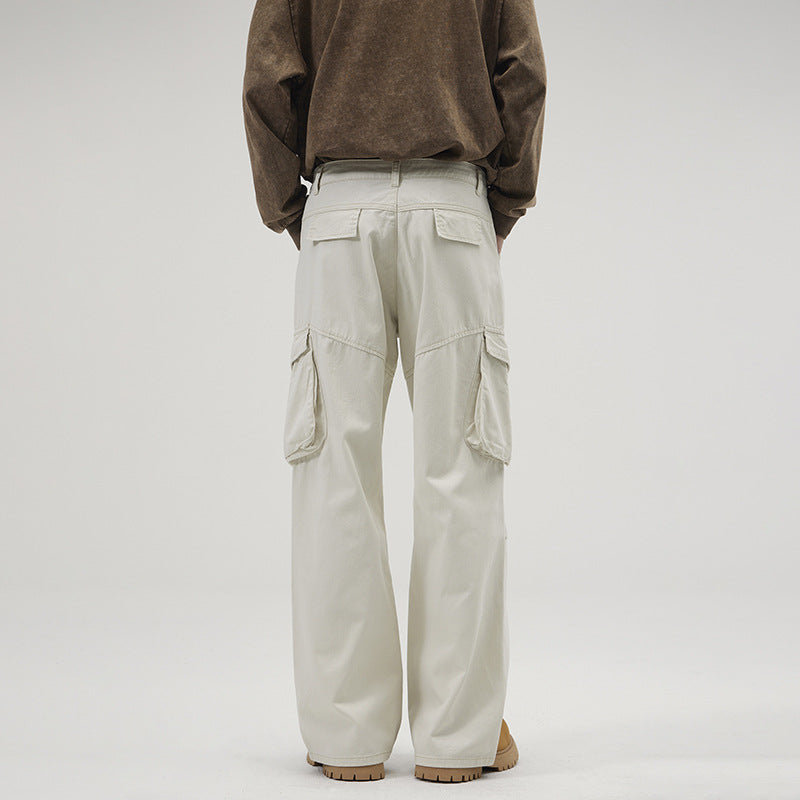 Men's Loose Utility Cargo Pants with Flap Pockets and Reinforced Knees Mune Fashion