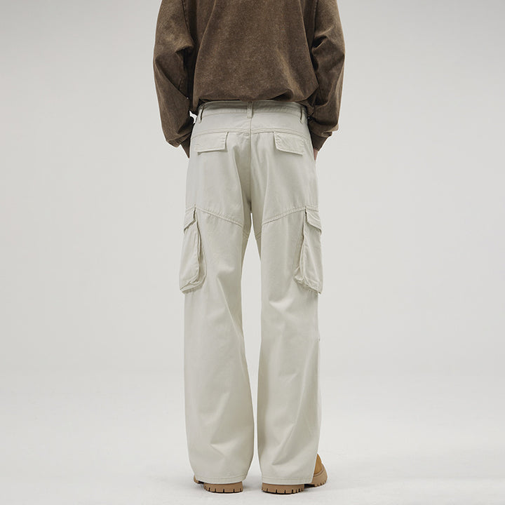 Men's Loose Utility Cargo Pants with Flap Pockets and Reinforced Knees Mune Fashion