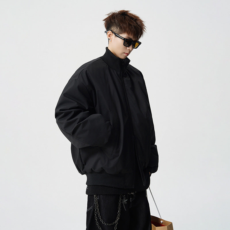 Men's Oversized Bomber Jacket with Padded Filling and Ribbed Hem Mune Fashion