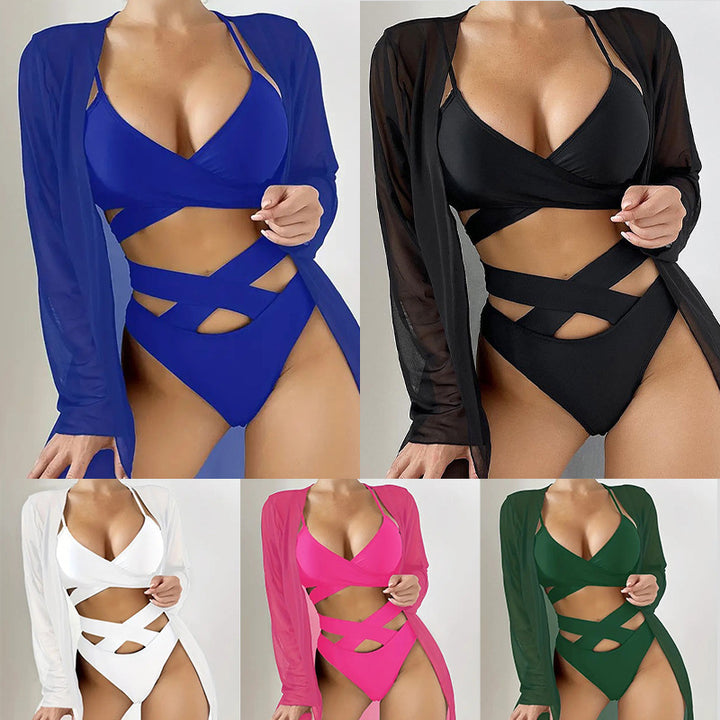 Women Triangle Bikini Set with sophisticated wrap detail Mune Fashion