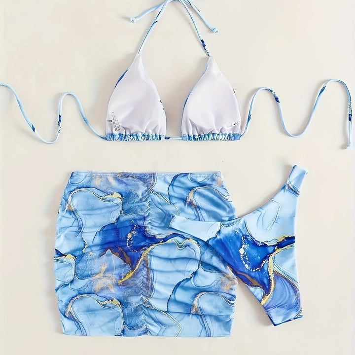 Women’s Triangle Bikini with Fashionable Wrap Skirt Mune Fashion