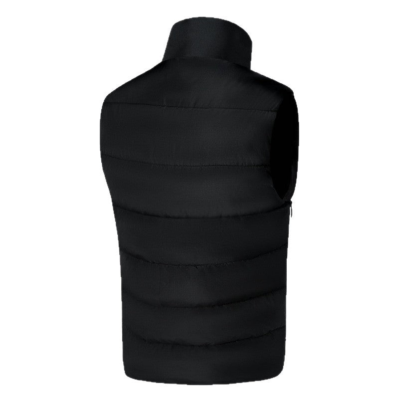 Men's Lightweight Quilted Thermal Vest with High Stand-Up Collar, Water-Resistant Outer Shell, and Two-Way Zipper Mune Fashion