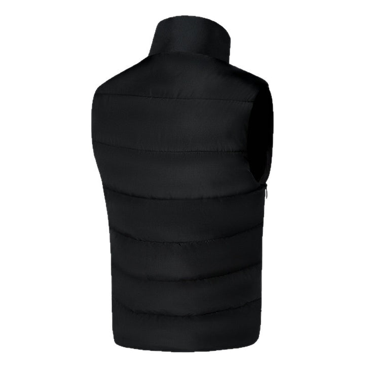 Men's Lightweight Quilted Thermal Vest with High Stand-Up Collar, Water-Resistant Outer Shell, and Two-Way Zipper Mune Fashion