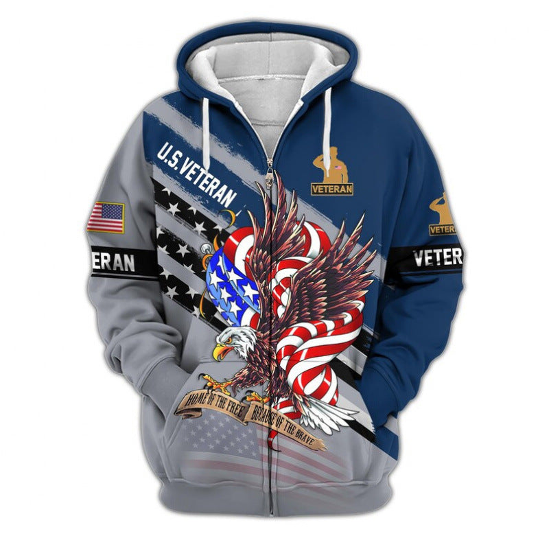 Men's hoodie with American veteran motif Mune Fashion