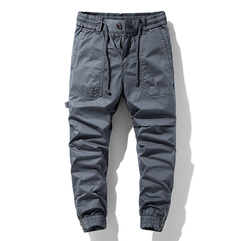 Men's multifunctional cargo jogger pants with elastic comfort waistband, carabiner loop and zipper ankle Mune Fashion
