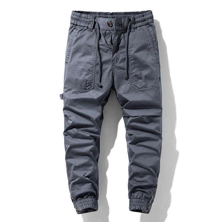 Men's multifunctional cargo jogger pants with elastic comfort waistband, carabiner loop and zipper ankle Mune Fashion