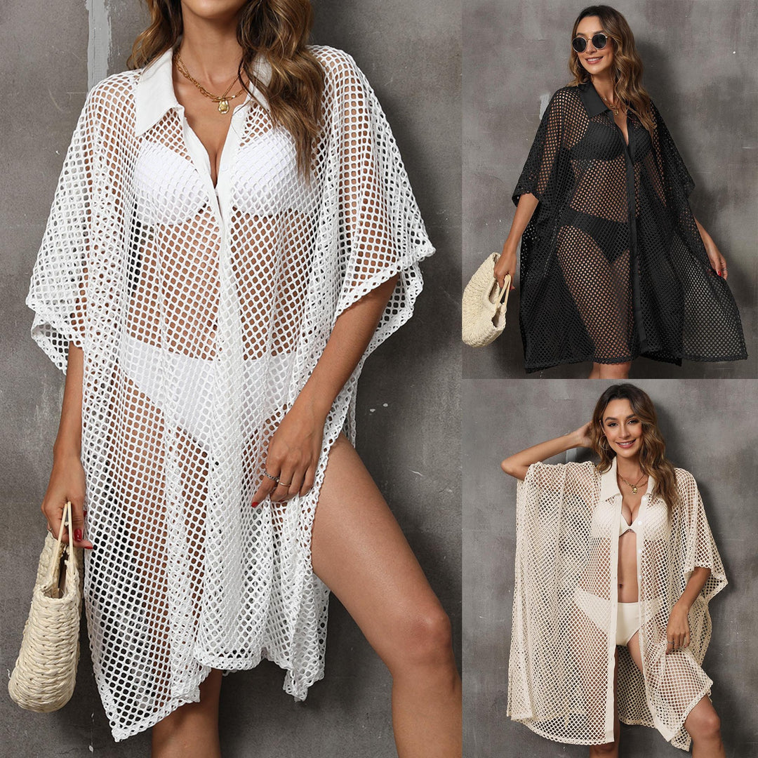 Women loose fit crochet beach cover-up Mune Fashion