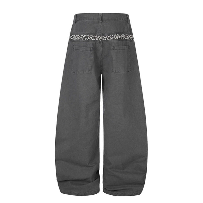 Women Extra Wide Palazzo Trousers with High Waist, Cargo Pockets and Decorative Keychain Mune Fashion