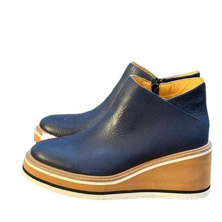 Women's orthopedic wedge heel slippers made of leather Mune Fashion
