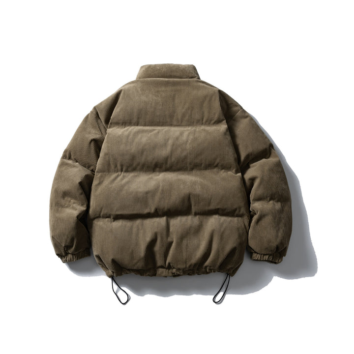 Unisex Padded Cord Blouson Jacket with Stand Collar, Elastic Cuffs, and Drawstring Mune Fashion