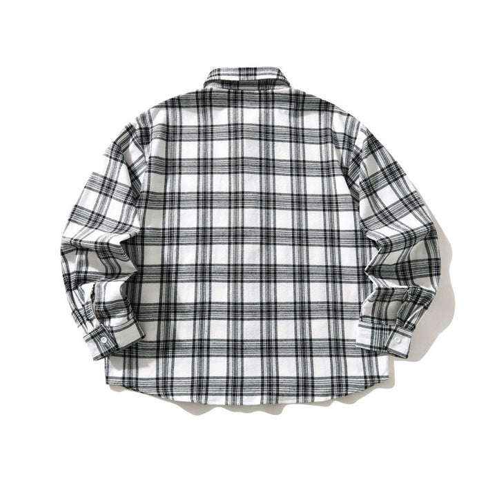 Unisex Oversize checkered flannel overshirt with shirt collar and chest pocket Mune Fashion