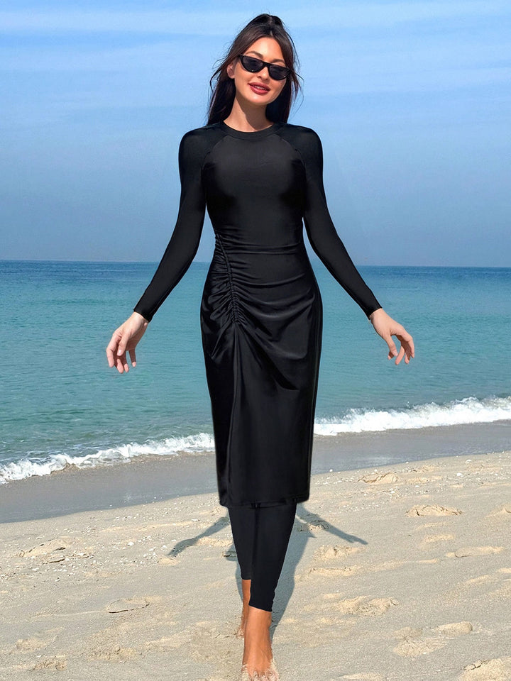 Women's Elegant Long Sleeve Swimsuit with Figure-Hugging Design Mune Fashion