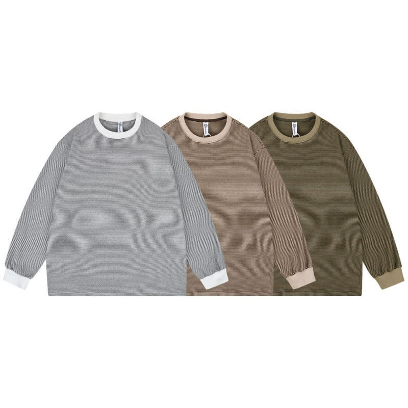 Unisex Wide Striped Long Sleeve in Oversized Cut with Ribbed Cuffs Mune Fashion