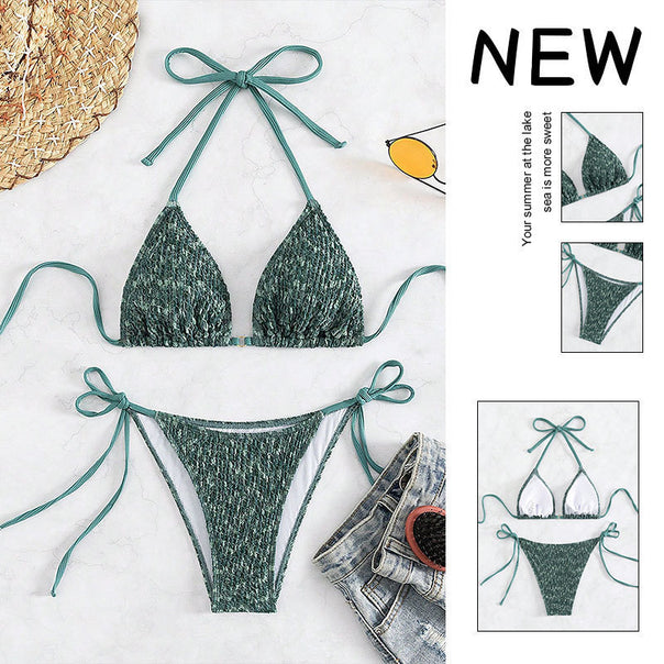 Women's Triangle Bikini with adjustable straps and elegant ruffle details Mune Fashion