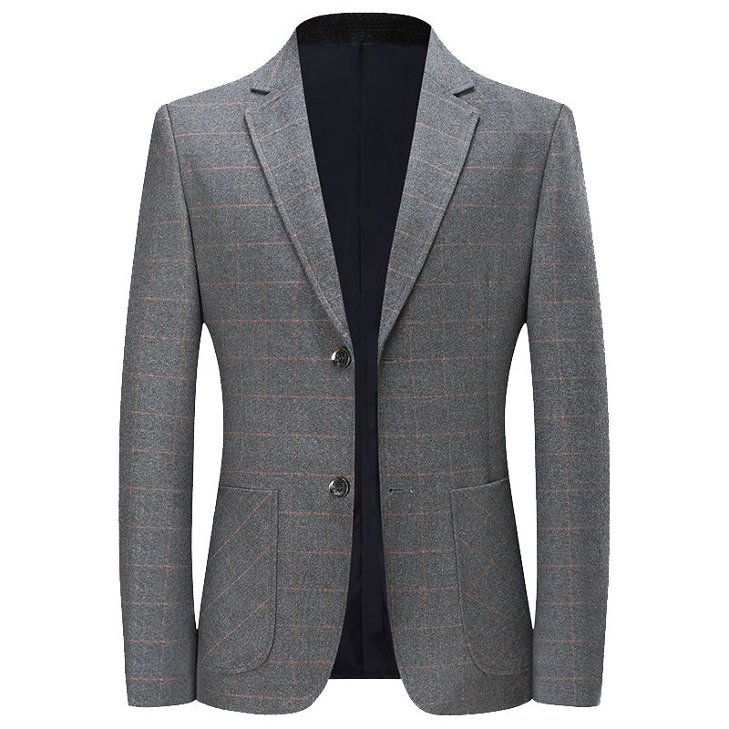 Men's Checked Slim-Fit Blazer Made of Wool Blend Mune Fashion