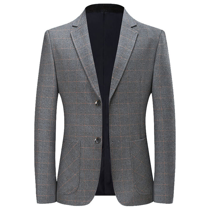 Men's Checked Slim-Fit Blazer Made of Wool Blend Mune Fashion