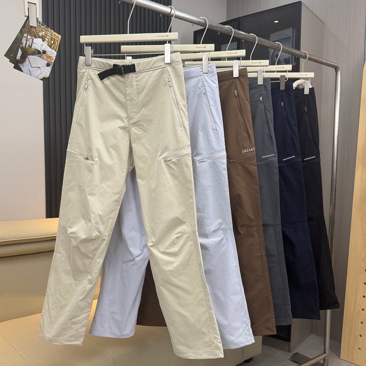 Men's Lightweight Technical Cargo Trekking Pants with Drawstring Waist, Zipper Pockets, and Elastic Hem Mune Fashion