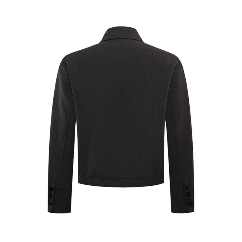Men's short asymmetric twill blouson with concealed button placket Mune Fashion