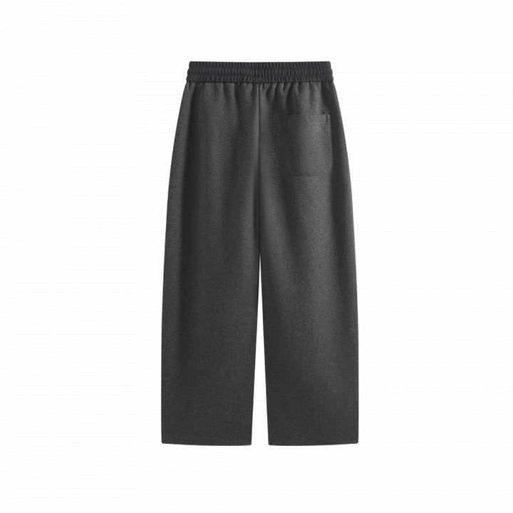 Men's Wide Cropped Pants with Elastic Waistband, Pleats and Side Pockets Mune Fashion