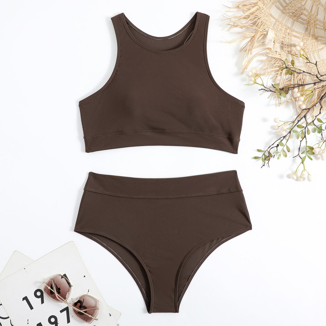 Women's Sports Bikini Set with High Waist and Racerback Mune Fashion