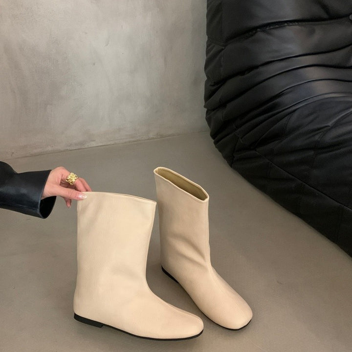 Women Fashionable Boots without Lacing Mune Fashion