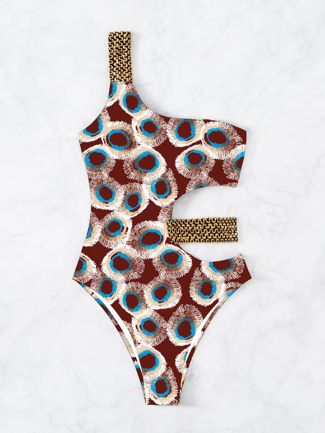 Women One-Piece Designer Swimsuit with Asymmetrical Cut and Fashionable Straps Mune Fashion