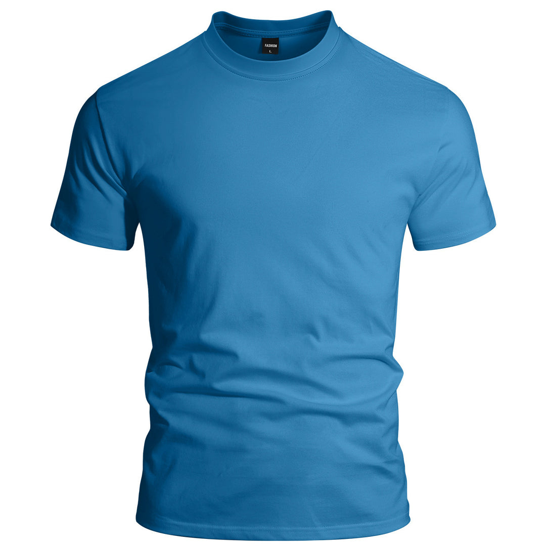 Men's close-fitting round neck basic shirt made of single jersey with reinforced neckband Mune Fashion