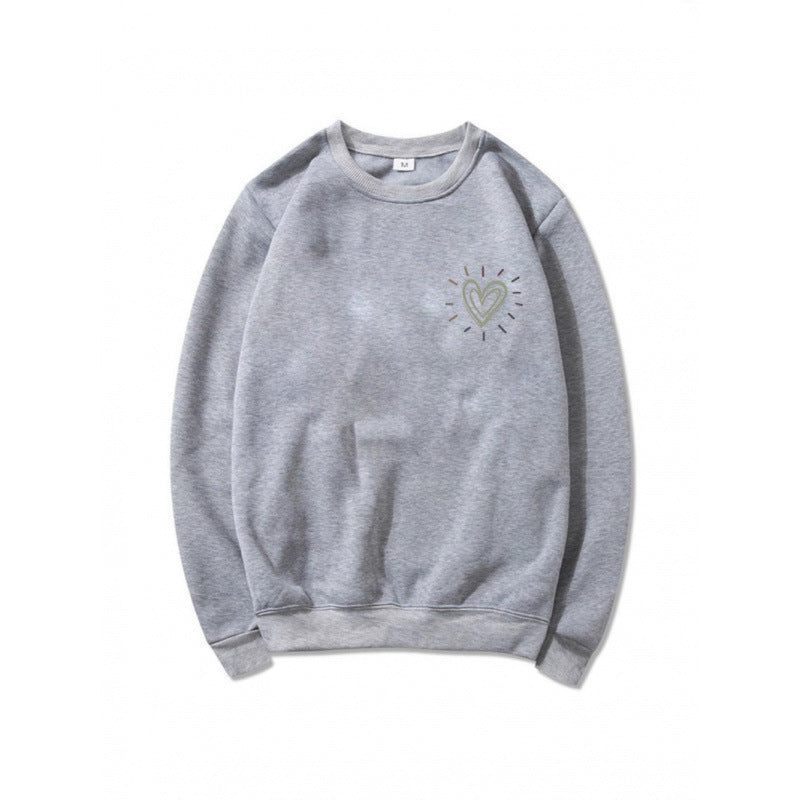 Women's Comfortable Sweatshirt with Heart Design Mune Fashion