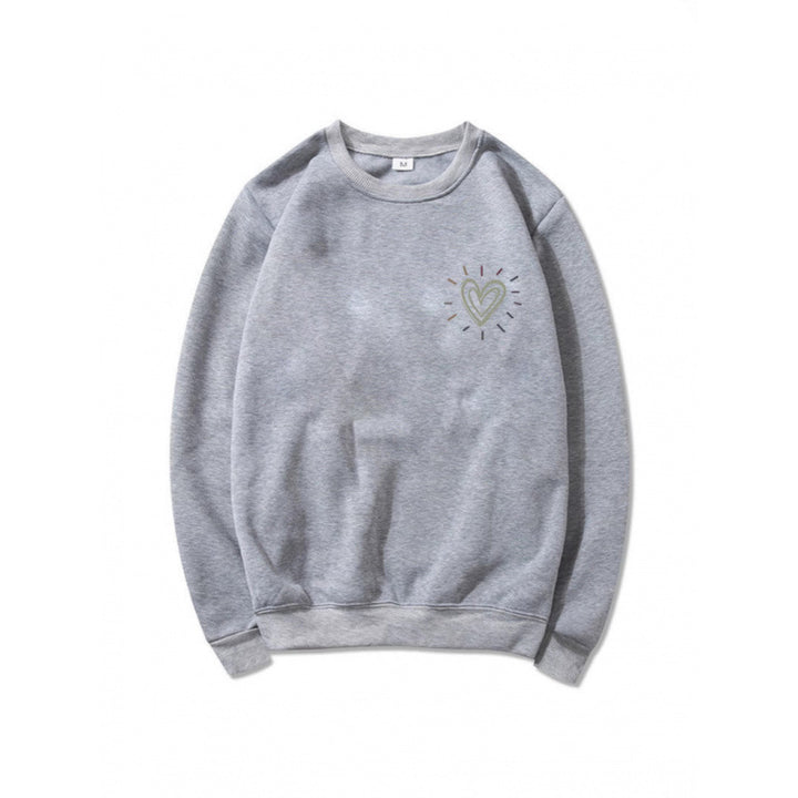 Women's Comfortable Sweatshirt with Heart Design Mune Fashion